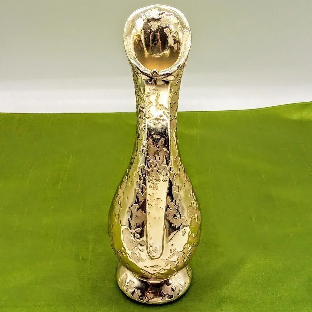 Vintage MCM Splatter Weeping Gold Ceramic Ewer Pitcher Vase